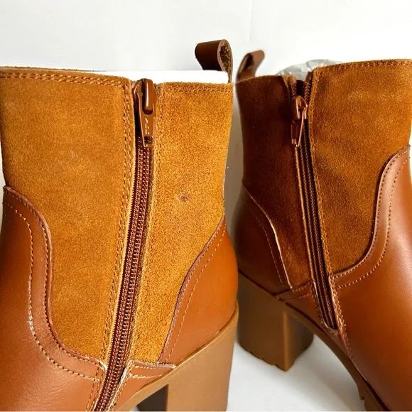 🌸NEW IN BOX Soludos Dani Shearling Platform Boots. Tan/Saddle. Size: 7 - Picture 9 of 10